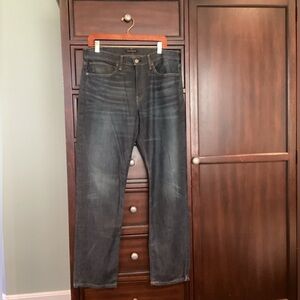 Lucky Brand 121 Slim Straight Jeans 34 x 32 Dark Blue Denim EUC